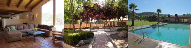 California Interior, Landscape, and Pool